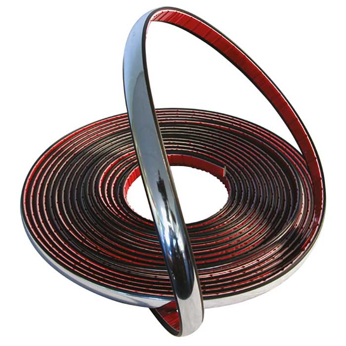 Pynteliste krom 6 mm x 8 m med dobbeltsidet tape til bil - Carpoint