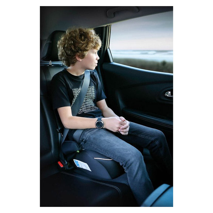 Selepude R129 godkendt 125 - 150 cm, sort med hvide detaljer - Carkids Alex by carpoint