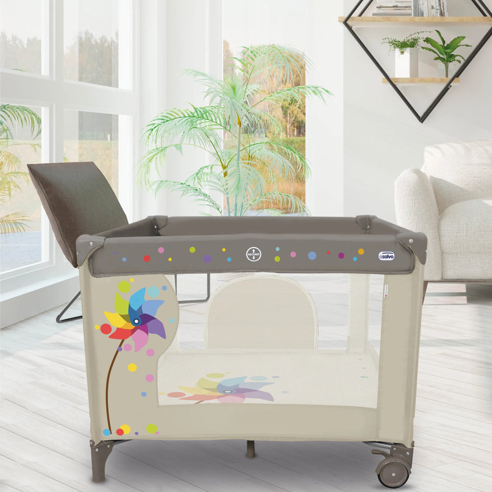 Kravlegård Vindmølle 99 X 99 Cm Foldbar – Beige – Asalvo