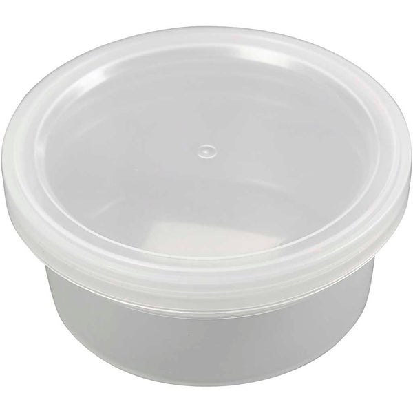 Plastbøtte med låg, H: 38 mm, diam. 84 mm, 125 ml, 20 stk./ 1 pk.