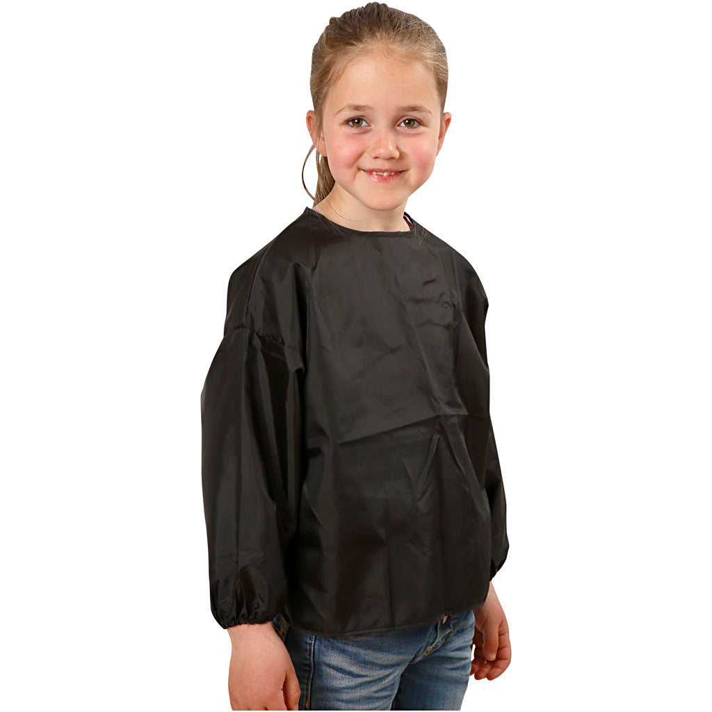 Malerkittel, L: 46 cm, str. 4-6 år, sort, 1 stk.