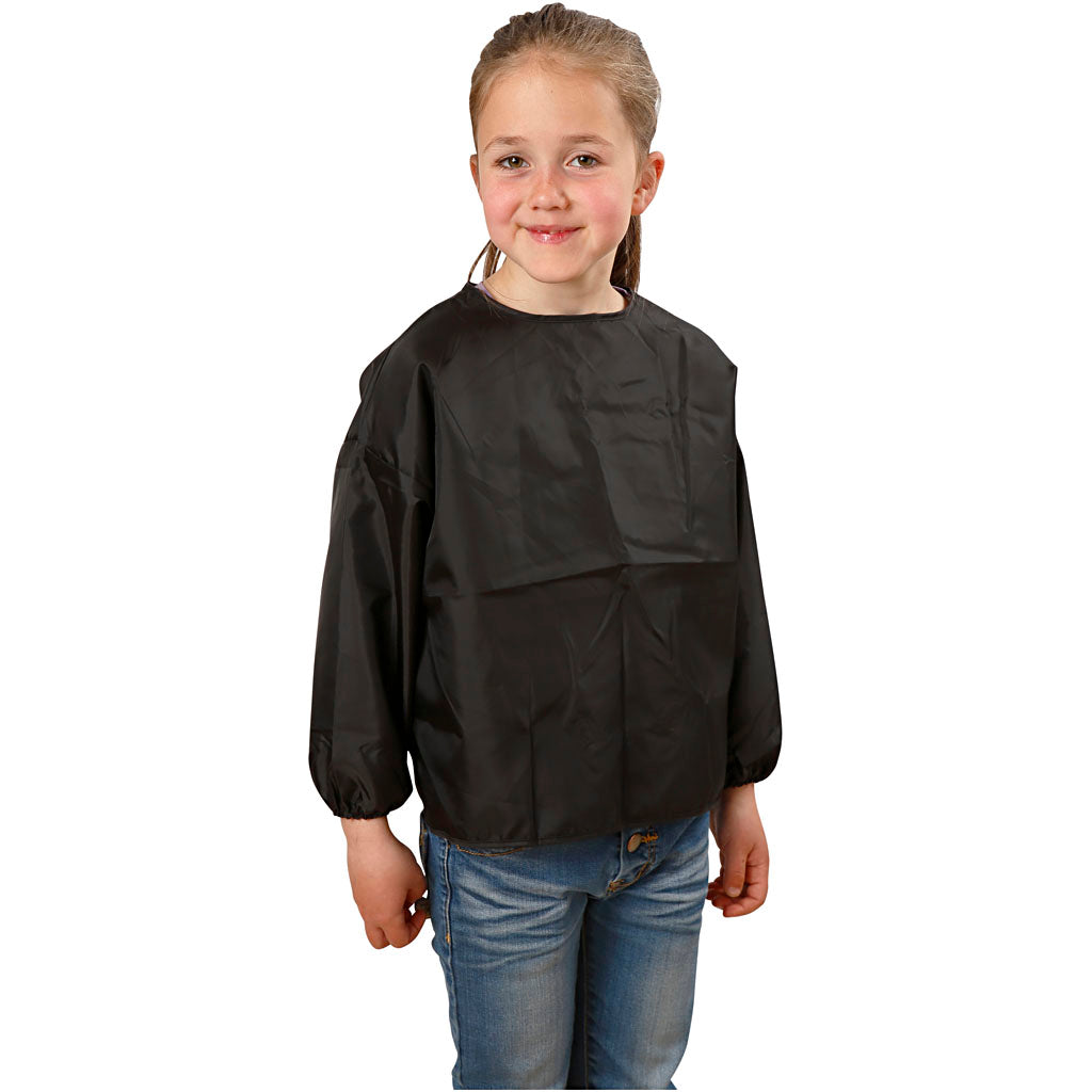 Malerkittel, L: 46 cm, str. 4-6 år, sort, 1 stk.