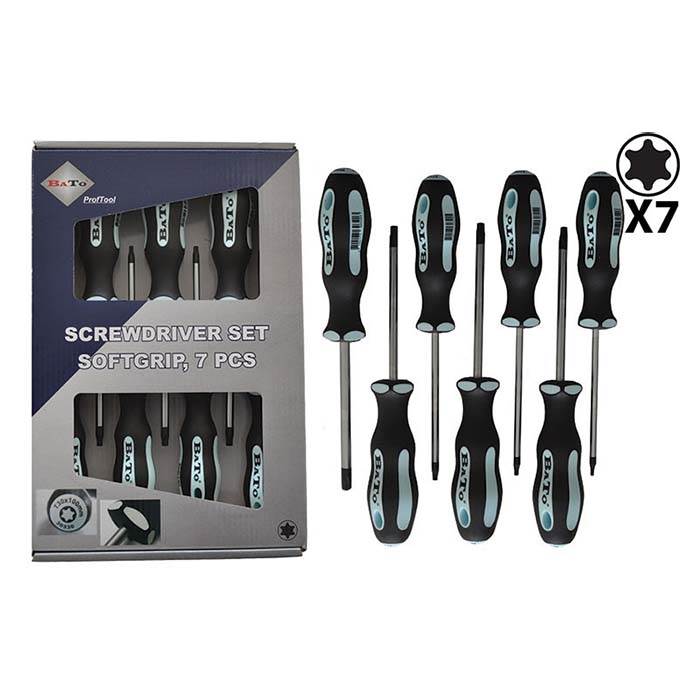 Torx skruetrækkersæt 7 dele (T10-T40) - Bato