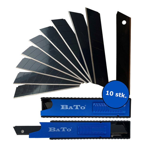9 mm bræk-af knivblade ultra skarpe, 10 stk - Bato