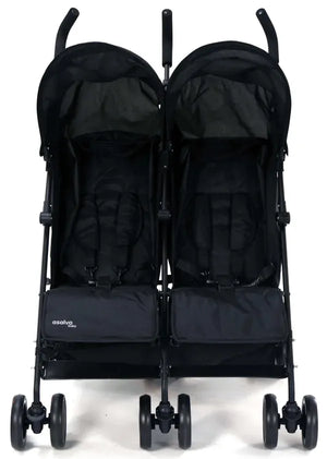 Tvillinge Klapvogn Double River Justerbar – Sort – Asalvo