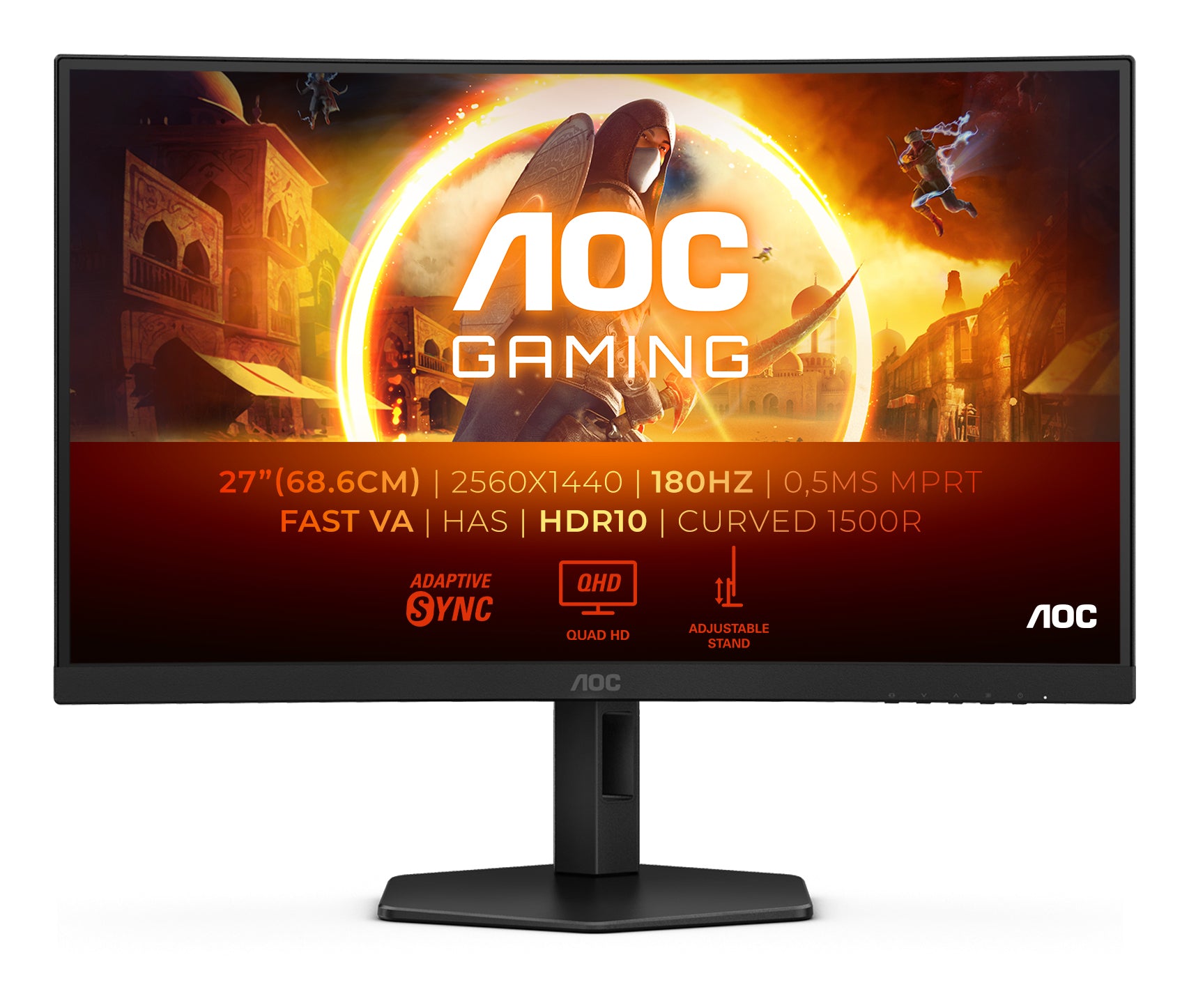 AOC Gaming CQ27G4X 27 Fast VA 2560 x 1440 (2K) HDMI DisplayPort 180Hz