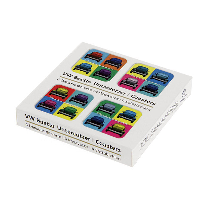 Glasbrikker VW Beetle 4 stk. kork/MDF flerfarvet - Volkswagen