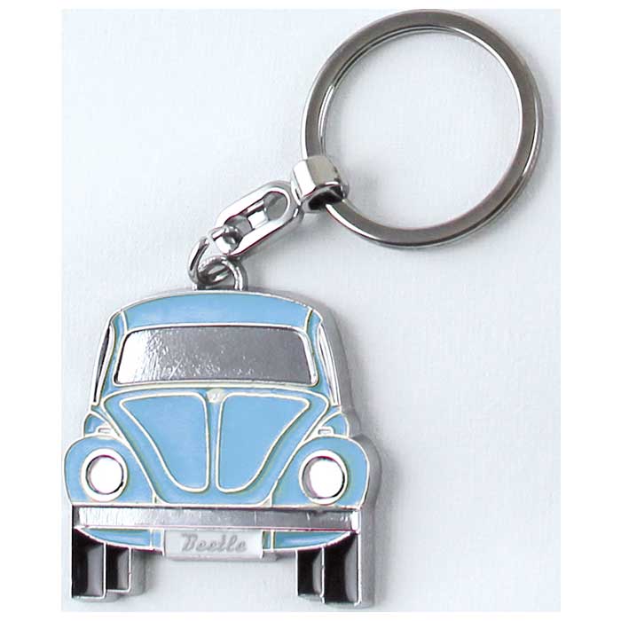 Nøglering VW Bobbel blå - retro bilnøgleanhænger i gaveæske - vw-collect