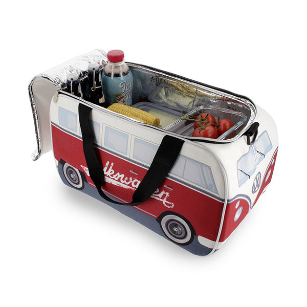Køletaske Justerbar - VW T1 bus hvid, rød 25 liter - vw-collect