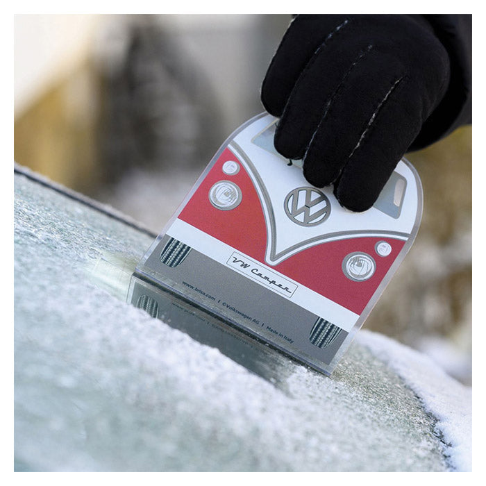 Isskraber med VW T1 Bus-design - retro bilisskraber, rød/hvid/grå - vw-collect