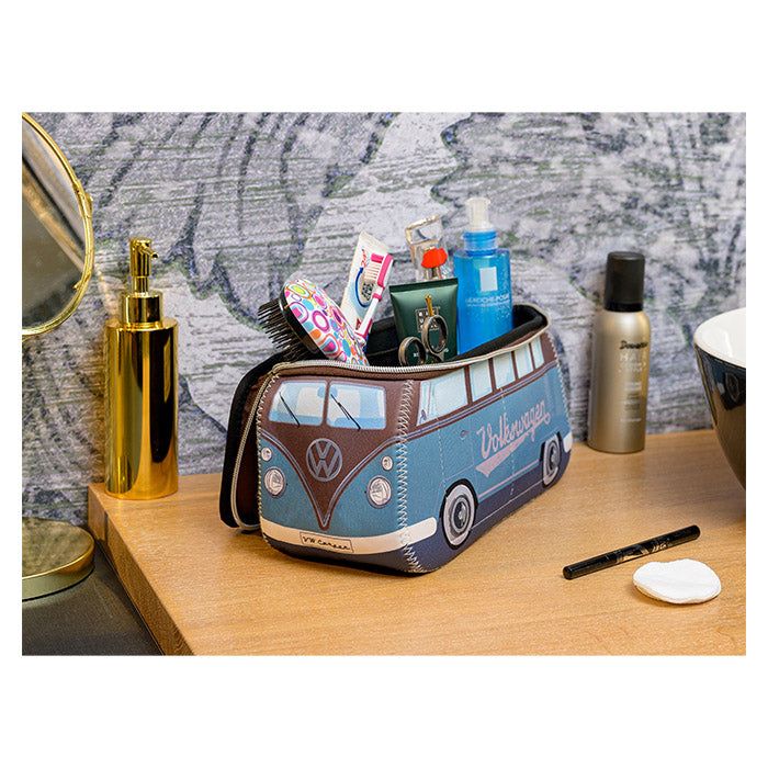 Toilettaske - blå, brun - vw-collect (brun)
