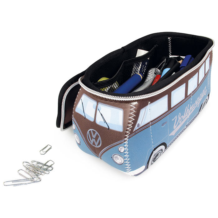 Toilettaske - blå, brun - vw-collect