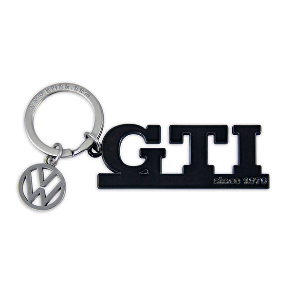 Nøglering GTI sort med VW-logo vedhæng - vw-collect
