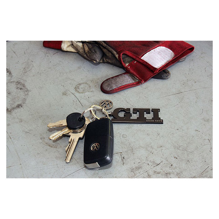 Nøglering GTI sort med VW-logo vedhæng - vw-collect
