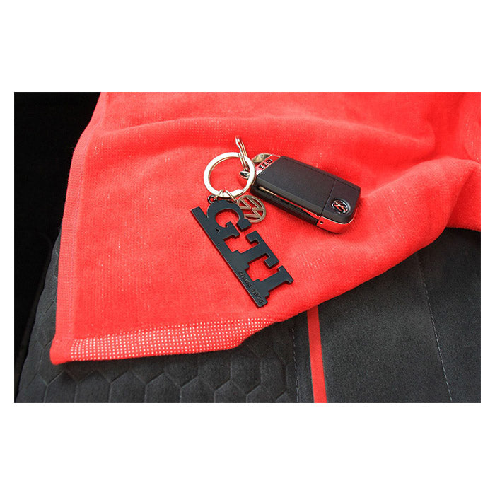 Nøglering GTI sort med VW-logo vedhæng - vw-collect