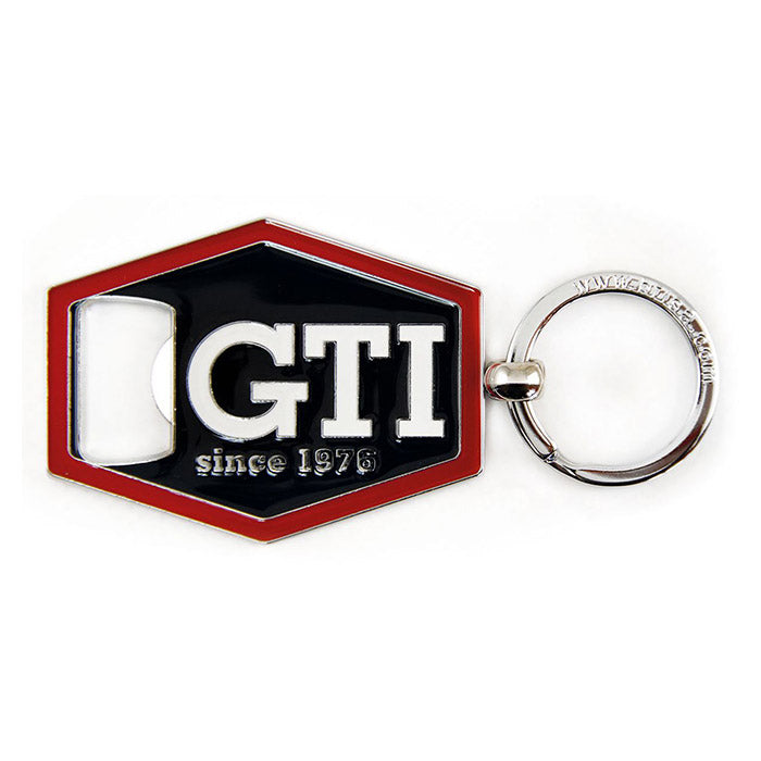 VW GTI nøglering med flaskeåbner, sekskantet sort - VW-Collect
