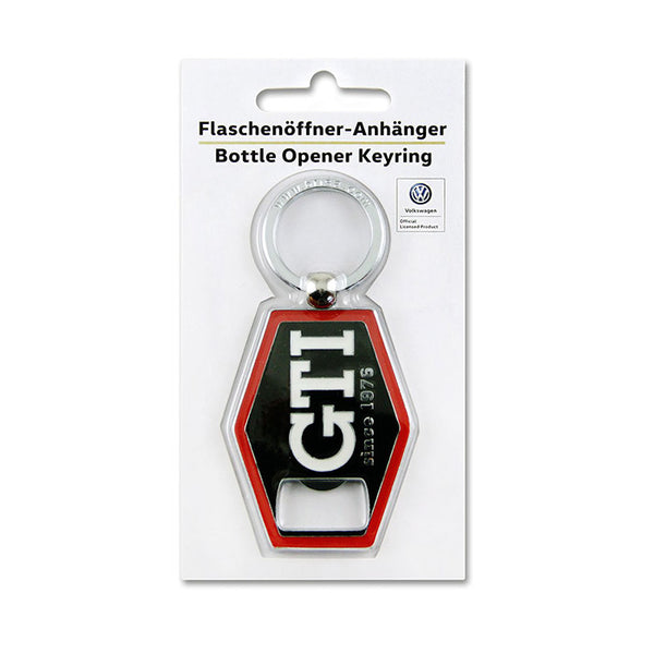 VW GTI nøglering med flaskeåbner, sekskantet sort - VW-Collect