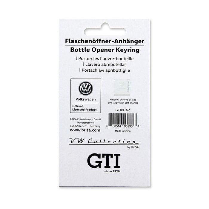 VW GTI nøglering med flaskeåbner, sekskantet sort - VW-Collect