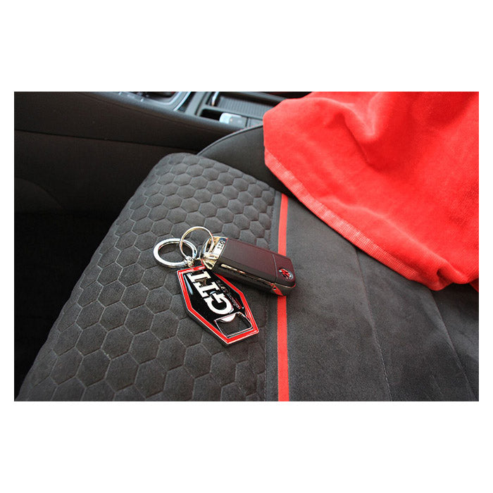 VW GTI nøglering med flaskeåbner, sekskantet sort - VW-Collect