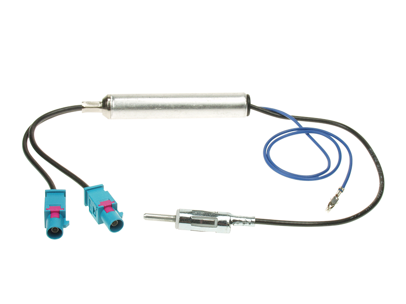 FAKRA antenneadapter med forstærker (phantom) - til 2x FAKRA Z, biler fra 2002+ uden diversity · ACV