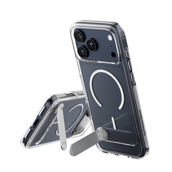 CARE by PanzerGlass® Feature Case Transparent W. Kickstand iPhone 17 Pro Max