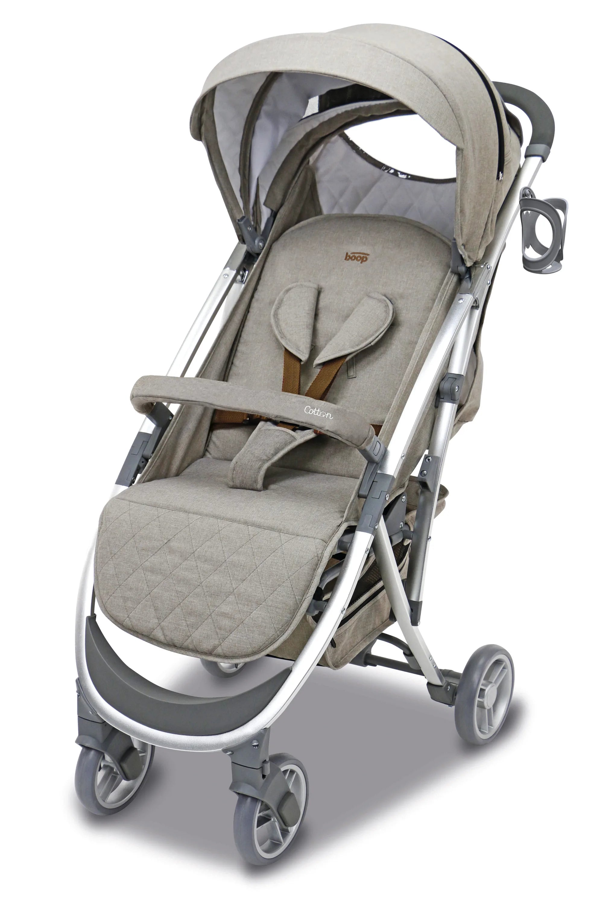 Klapvogn Cotton Justerbar – Beige – Asalvo