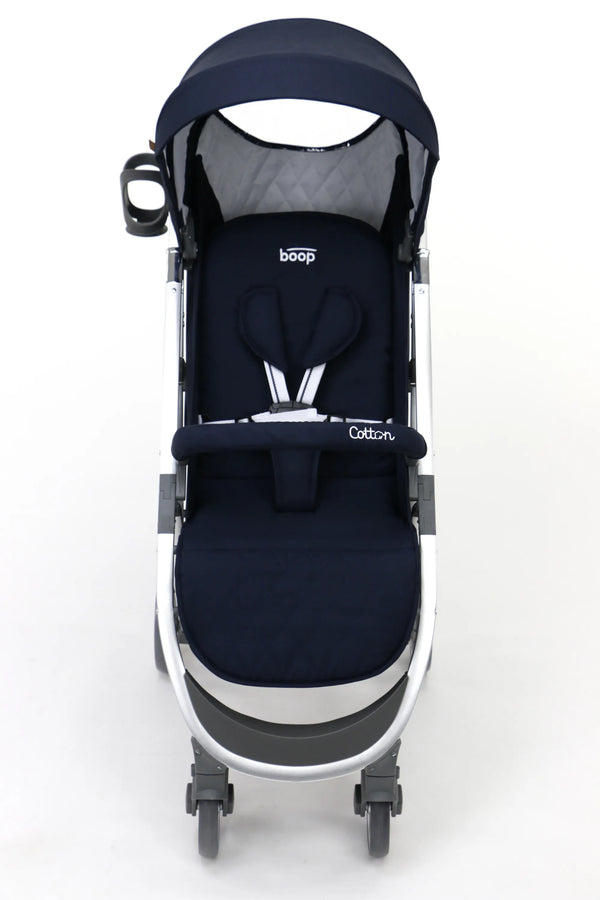 Klapvogn Cotton Justerbar – Navy – Asalvo