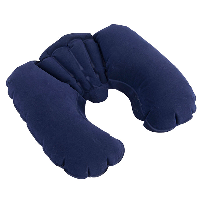 Oppustelig nakkepude i alcantara-look til rejse og bilkomfort - allride