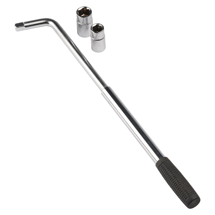 Teleskopisk hjulnøgle 17/19 & 21/23 mm, gummigreb, chrome vanadium - Dunlop