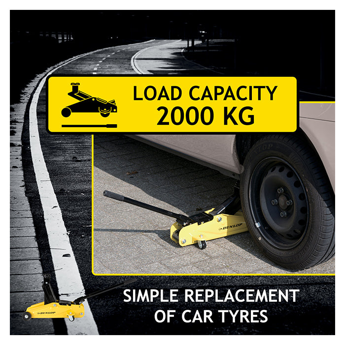 Værkstedsdonkraft 2 ton hydraulisk løftehøjde 135-305 mm - Dunlop