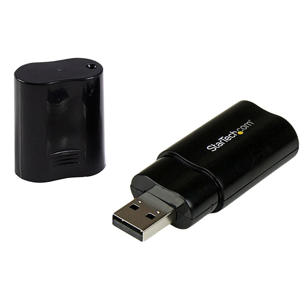 StarTech.com USB Sound Card - 3.5mm Audio Adapter - External Sound Card - Black - External Sound Card (ICUSBAUDIOB) USB 2.0 Ekstern