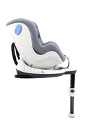Autostol I‑Size 45–105 cm 0–18 kg 360° drejelig ISOFIX & støtteben, grå – Asalvo