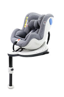 Autostol I‑Size 45–105 cm 0–18 kg 360° drejelig ISOFIX & støtteben, grå – Asalvo