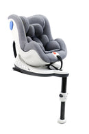 Autostol I‑Size 45–105 cm 0–18 kg 360° drejelig ISOFIX & støtteben, grå – Asalvo
