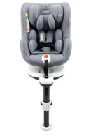 Autostol I‑Size 45–105 cm 0–18 kg 360° drejelig ISOFIX & støtteben, grå – Asalvo
