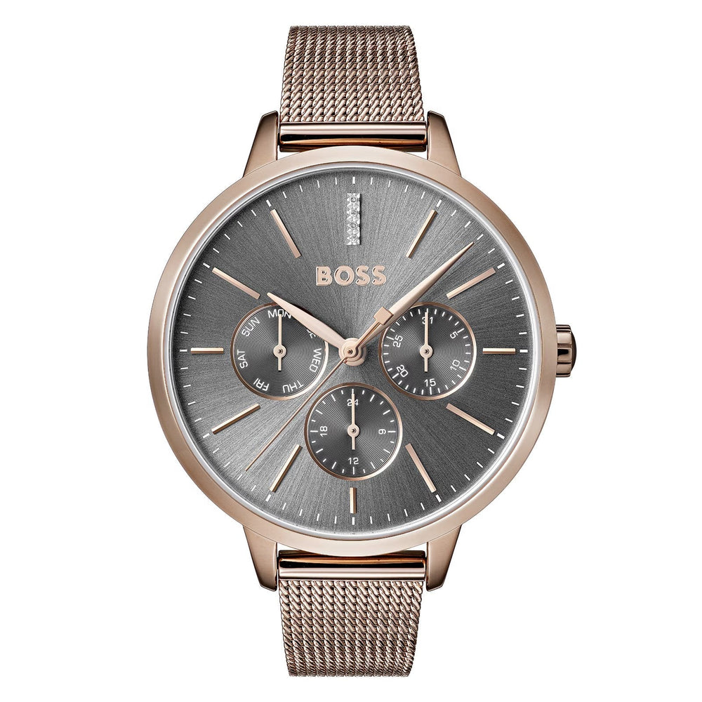 Hugo Boss dameur 1502424 Symphony guldfarvet meshlænke lænke