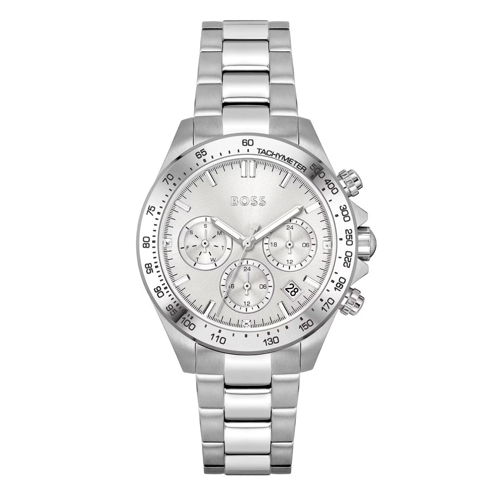 Hugo Boss Mens 1502616 Chronograph Stainless Steel Watch With Silver Dial