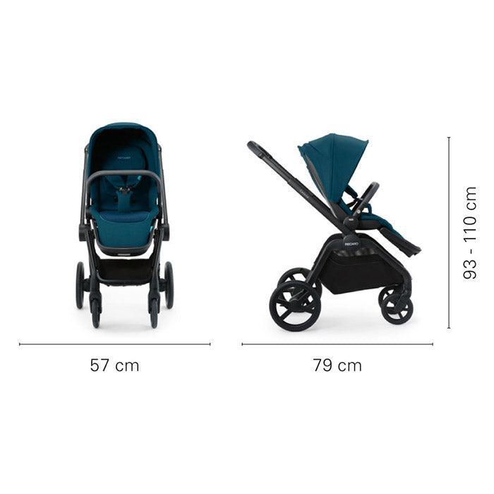 Offroad-klapvogn med store hjul og affjedring, siddehøjde 50 cm - Recaro