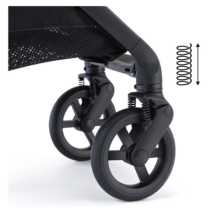 Justerbar klapvogn til nyfødt - 4 år, foldbar, affjedring, UV-kaleche Recaro