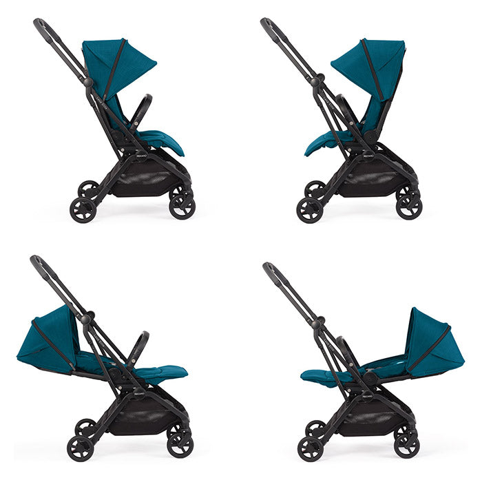 Klapvogn vendbar, kompakt, justerbar sæde+affjedring - Recaro