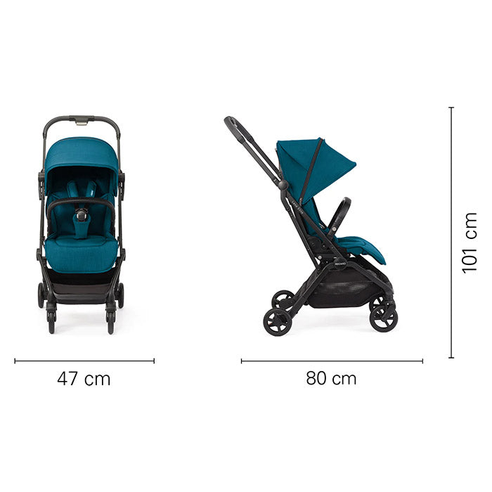 Klapvogn vendbar, kompakt, justerbar sæde+affjedring - Recaro