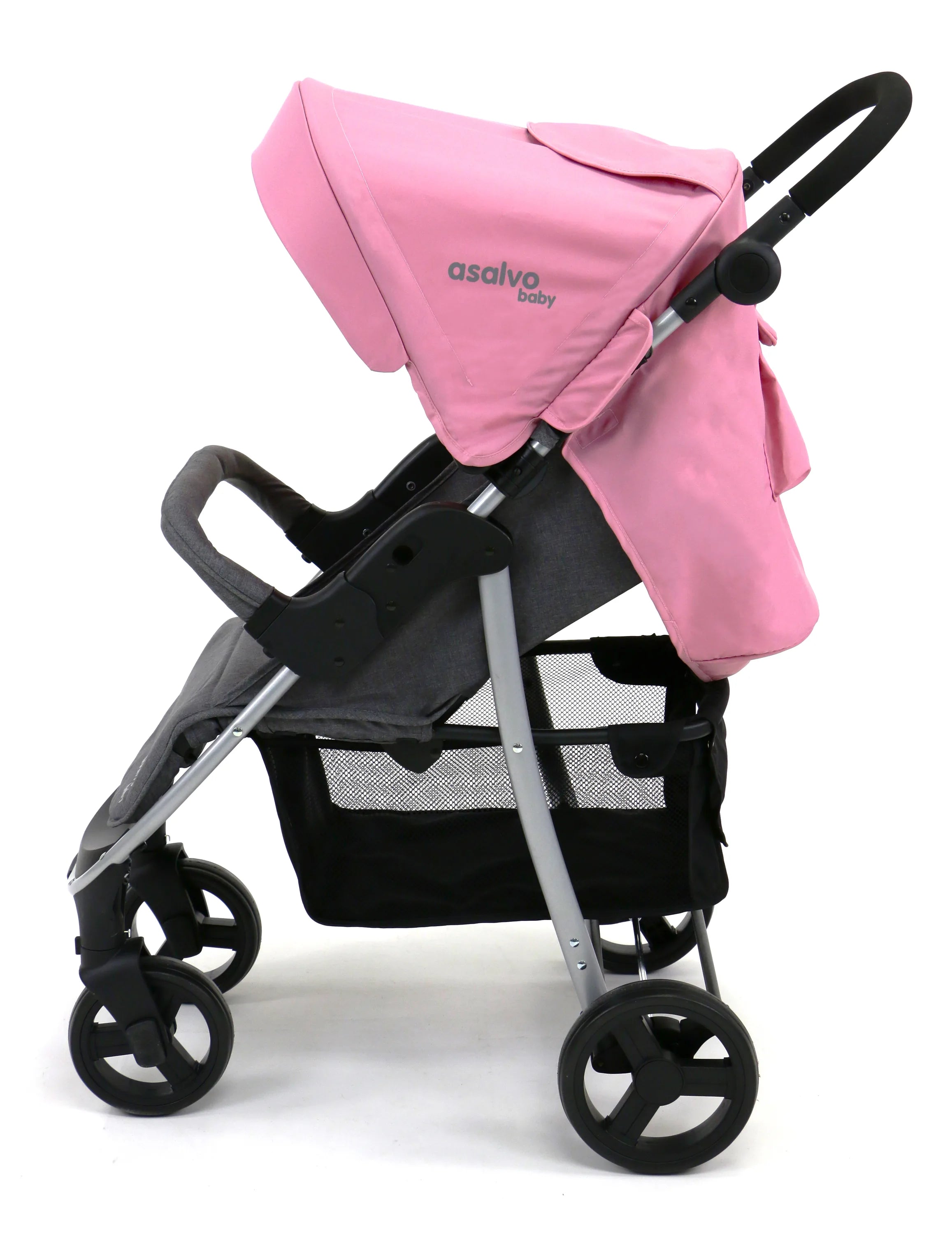 Klapvogn Paris Justerbar – Rosa – Asalvo