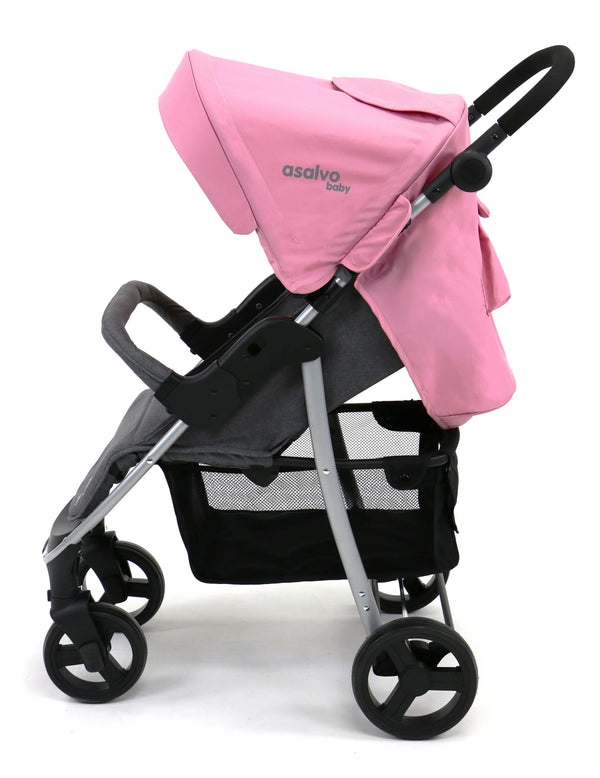 Klapvogn Paris Justerbar – Rosa – Asalvo