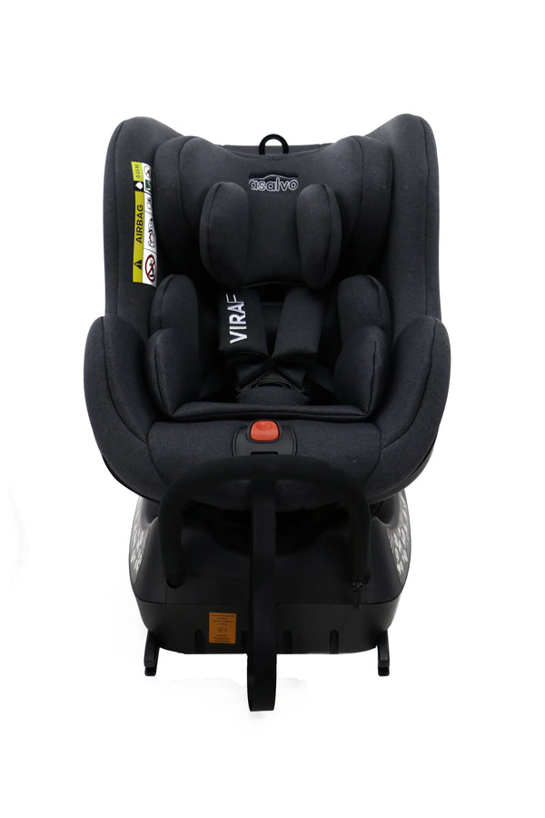 Autostol 0-18 kg I-Size 360° drejelig med ISOfix & støtteben, justerbar nakkestøtte – Asalvo
