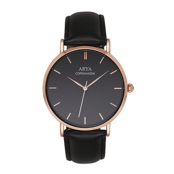 Arya Copenhagen Ethereal - Rose Gold Sort Læder Herreur