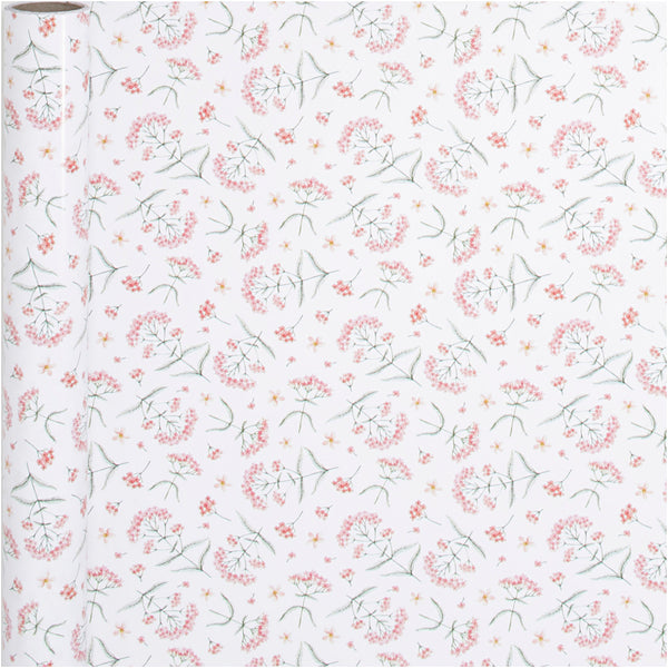 Gavepapir, blomster, B: 50 cm, 80 g, 5 m/ 1 rl.