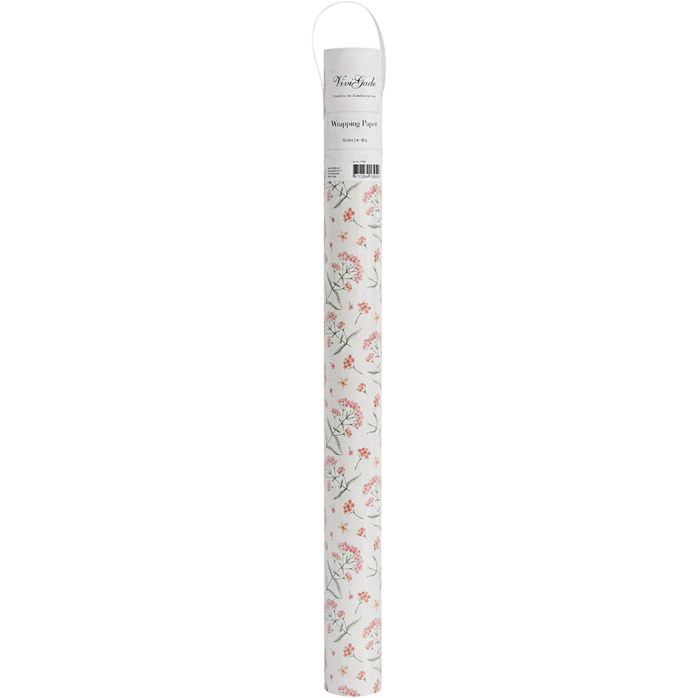 Gavepapir, blomster, B: 50 cm, 80 g, 5 m/ 1 rl.
