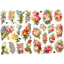 Glansbilleder, forårsblomster, ark 16,5x23,5 cm, 2 ark/ 1 pk.