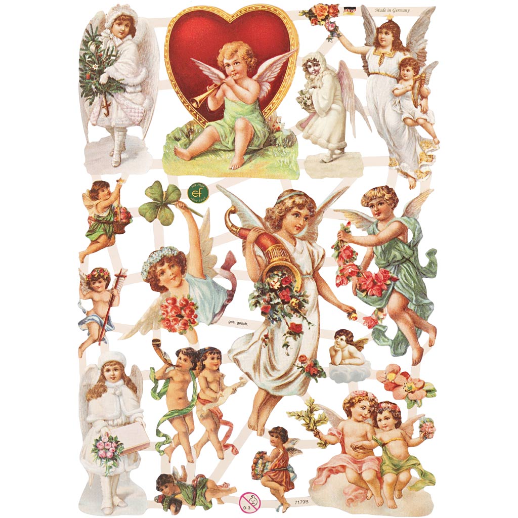 Glansbilleder, jul, ark 16,5x23,5 cm, 30 ark/ 1 pk.