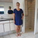 Dame natkjole kort ærme - Mørke Blå